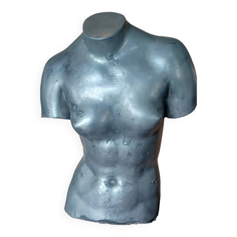 Bust sculpture of a woman in silver resin