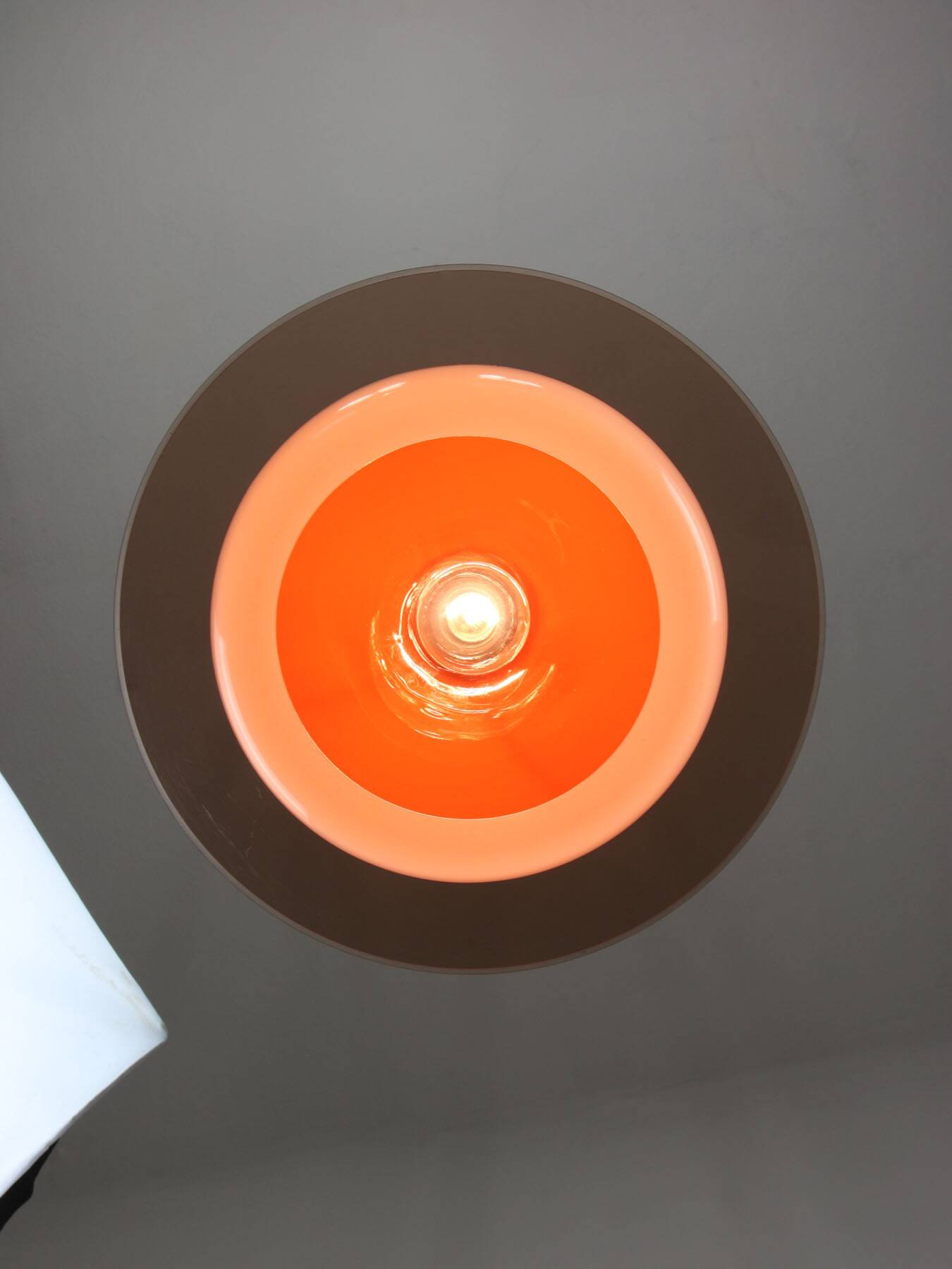 Italian Orange Space Age Saturn Lamp, 70s