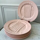 Set of 5 villeroy & boch pink asparagus plates in 50-60s