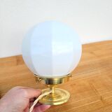 Vintage opaline faceted globe lamp