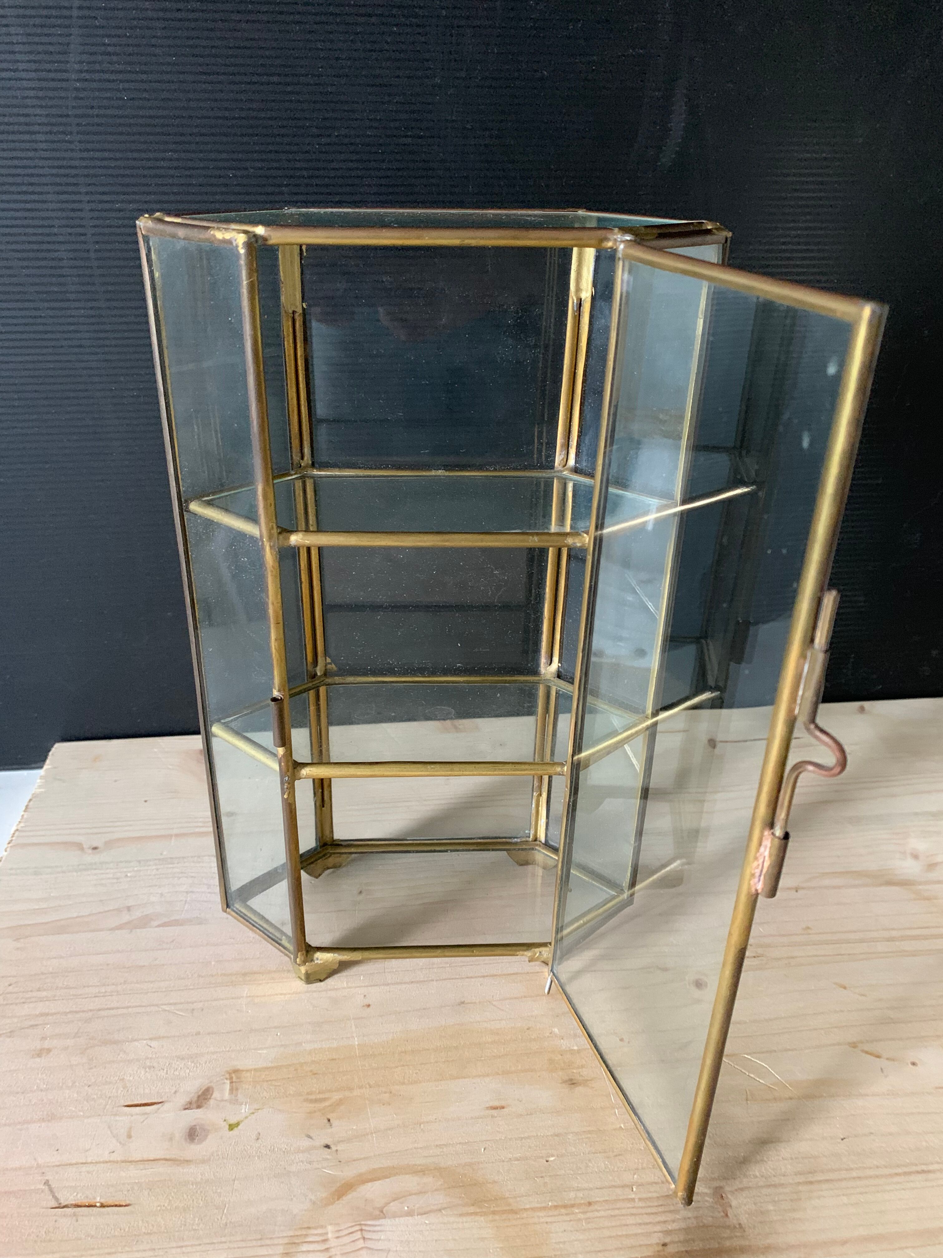 Glass and brass showcase