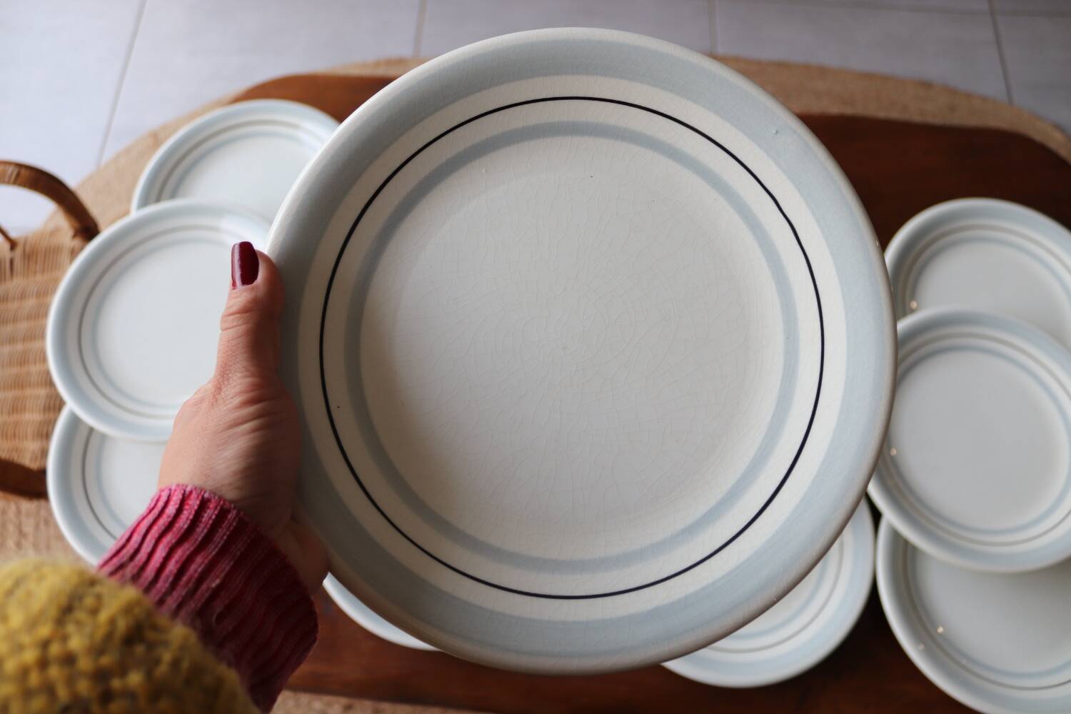 12 flat plates italy ceramic quadrifoglio