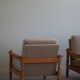 Modern Danish, Pair of Lounge Armchairs in Oak and Linen, Henning Kjærnulf, 1960s