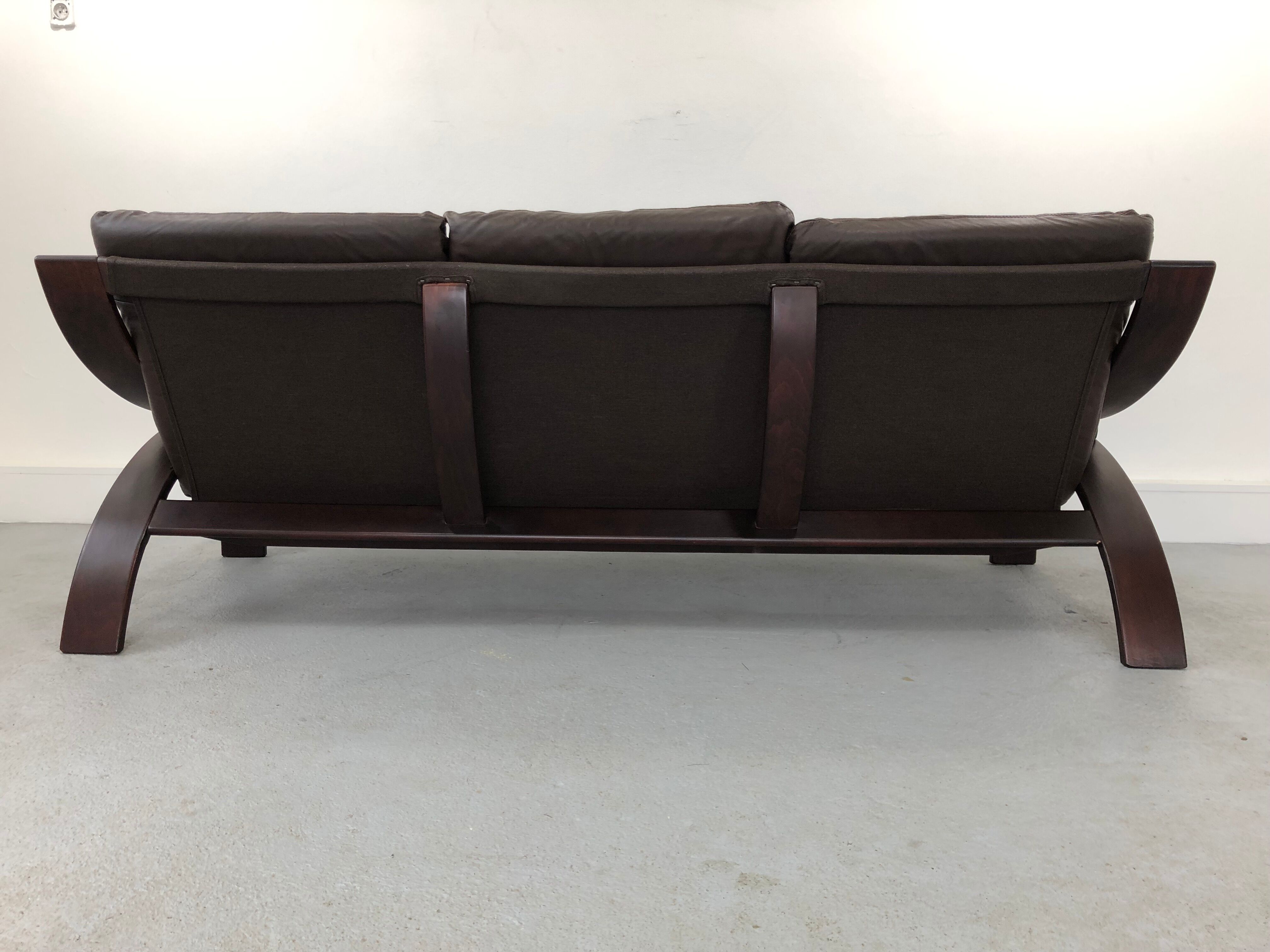 Leather Sofa, Sweden, 1970s