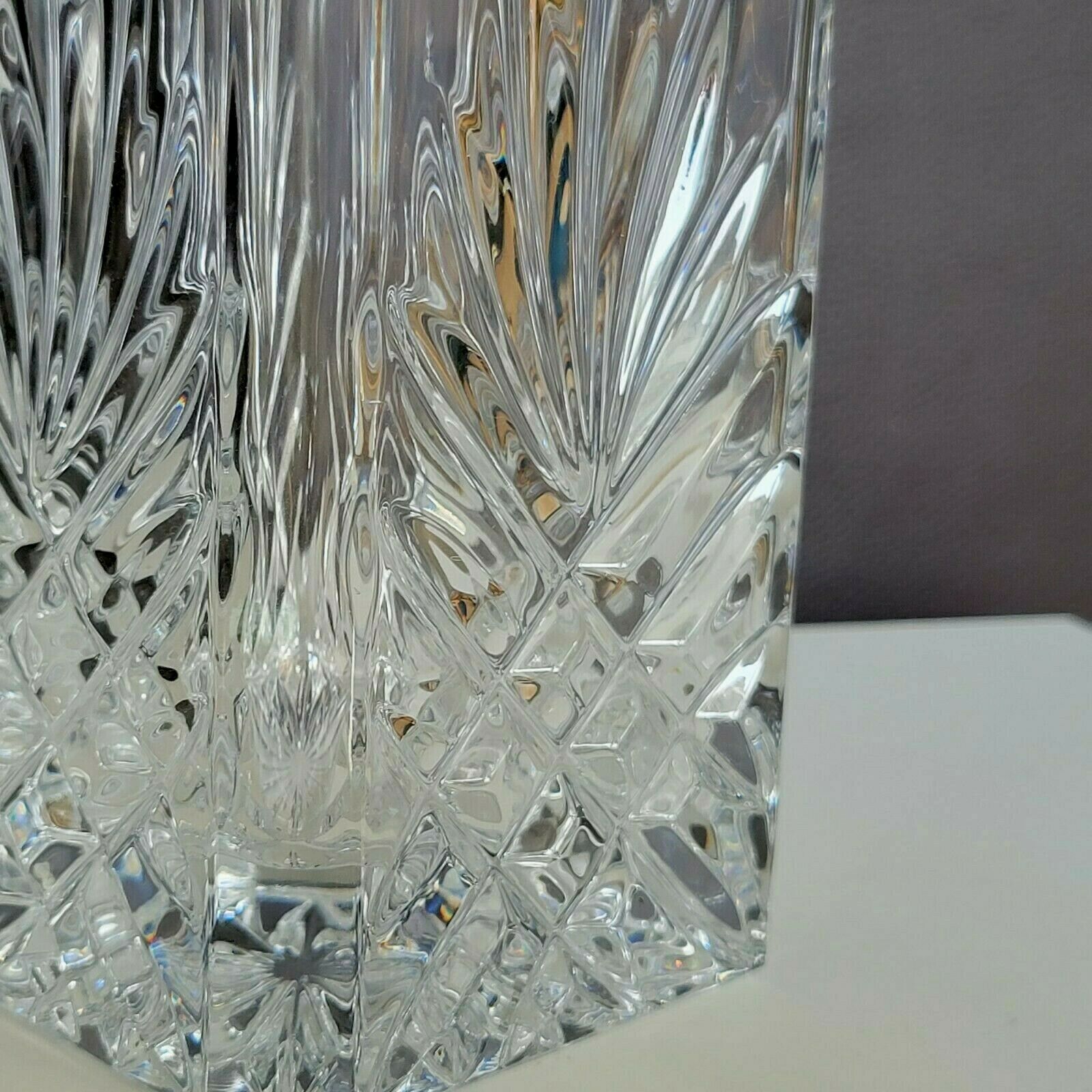 Whisky decanter square bottle in molded crystal