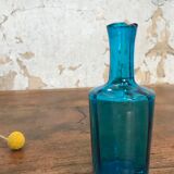 Lot de 3 fioles en verre bleu