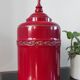 Large decorative red lacquered metal teapot - Vintage Asian style