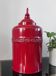 Large decorative red lacquered metal teapot - Vintage Asian style