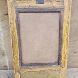 Antique barber's mirror in Burmese teak.