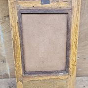 Ancien miroir de barbier en teck birman