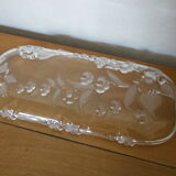 Plat a cake verre transparent deco laqué