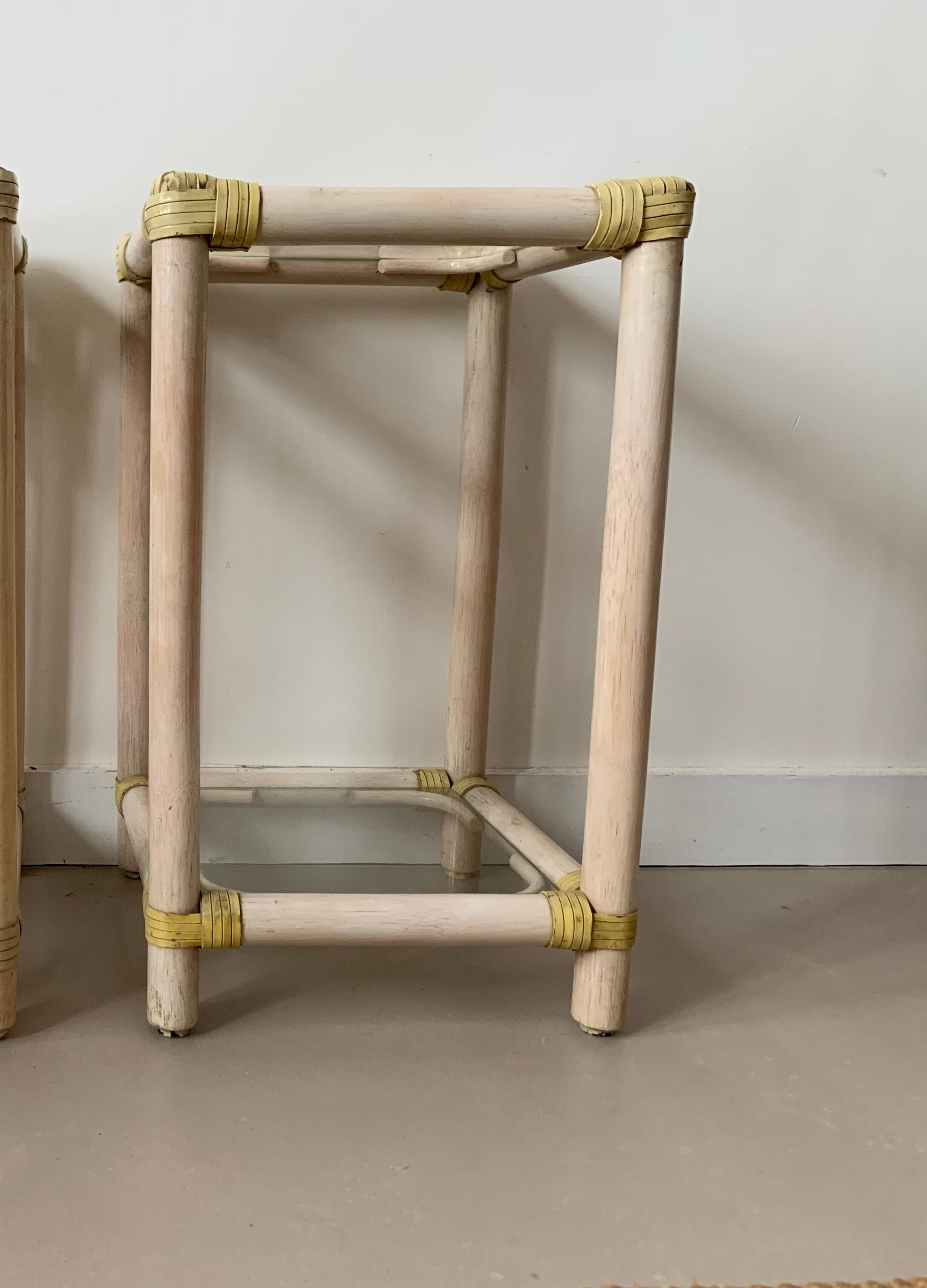 Vintage rattan bedside table