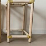 Vintage rattan bedside table
