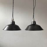 Pair of old industrial steel suspensions