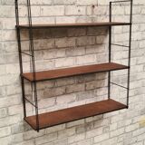 vintage 1960 shelf, string, wood and metal 60x58x17