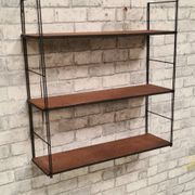 etagere 1960 vintage , string, bois et metal 60x58x17