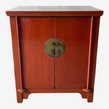 Cabinet chinois laqué rouge