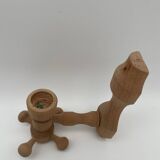Vintage design wooden candle holder 1970 Arne Hoyer