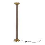 Vintage 1980s floor lamp in gold-plated brass and glass, designed by Relux