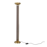 Lampadaire en laiton doré et en verre, conçue par Relux, années 1980
