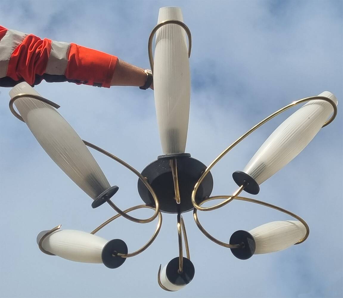 Lunel chandelier, Production Royal Lumières, vintage, 1950s