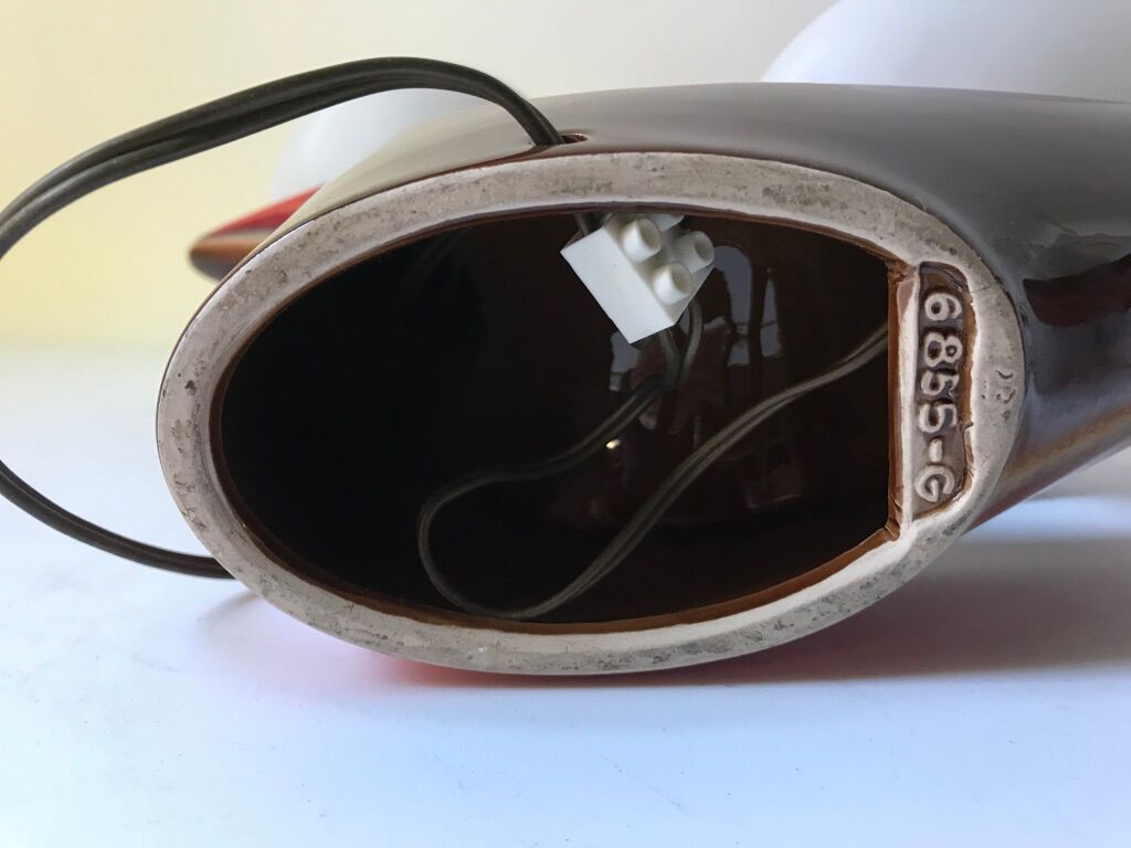 2 lamps 1950 ceramic opaline