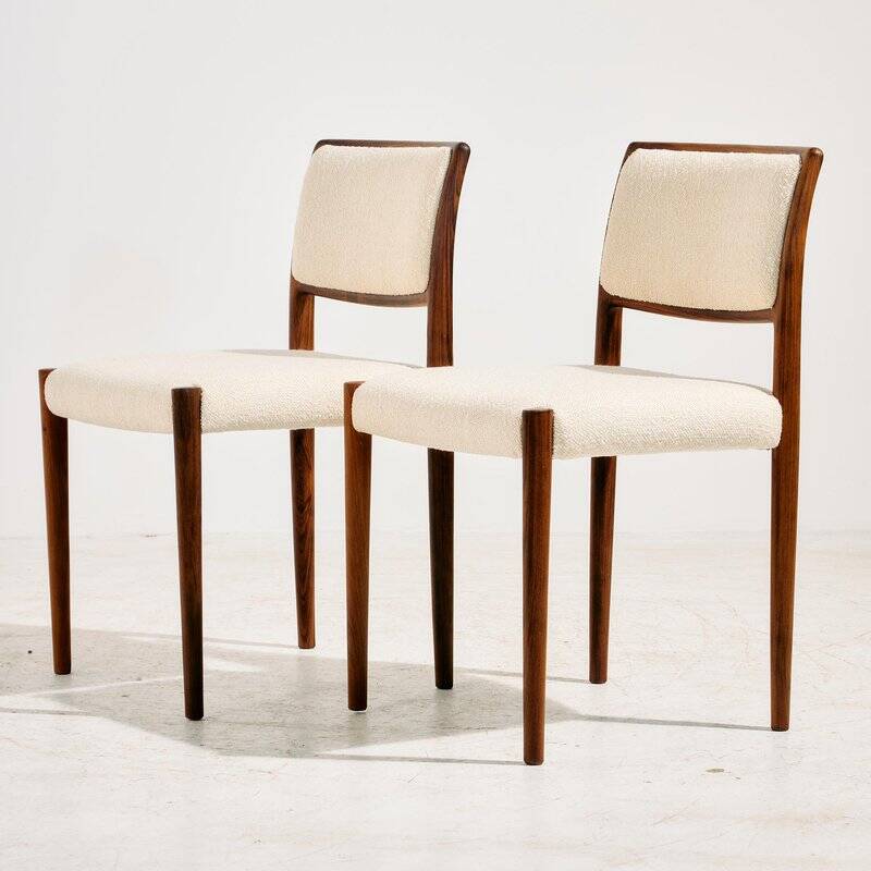 Chaises de salle à manger en palissandre modèle 80 par Niels O. Møller pour J.L. Møllers Møbelfabrik, années 1960, ensemble de 2