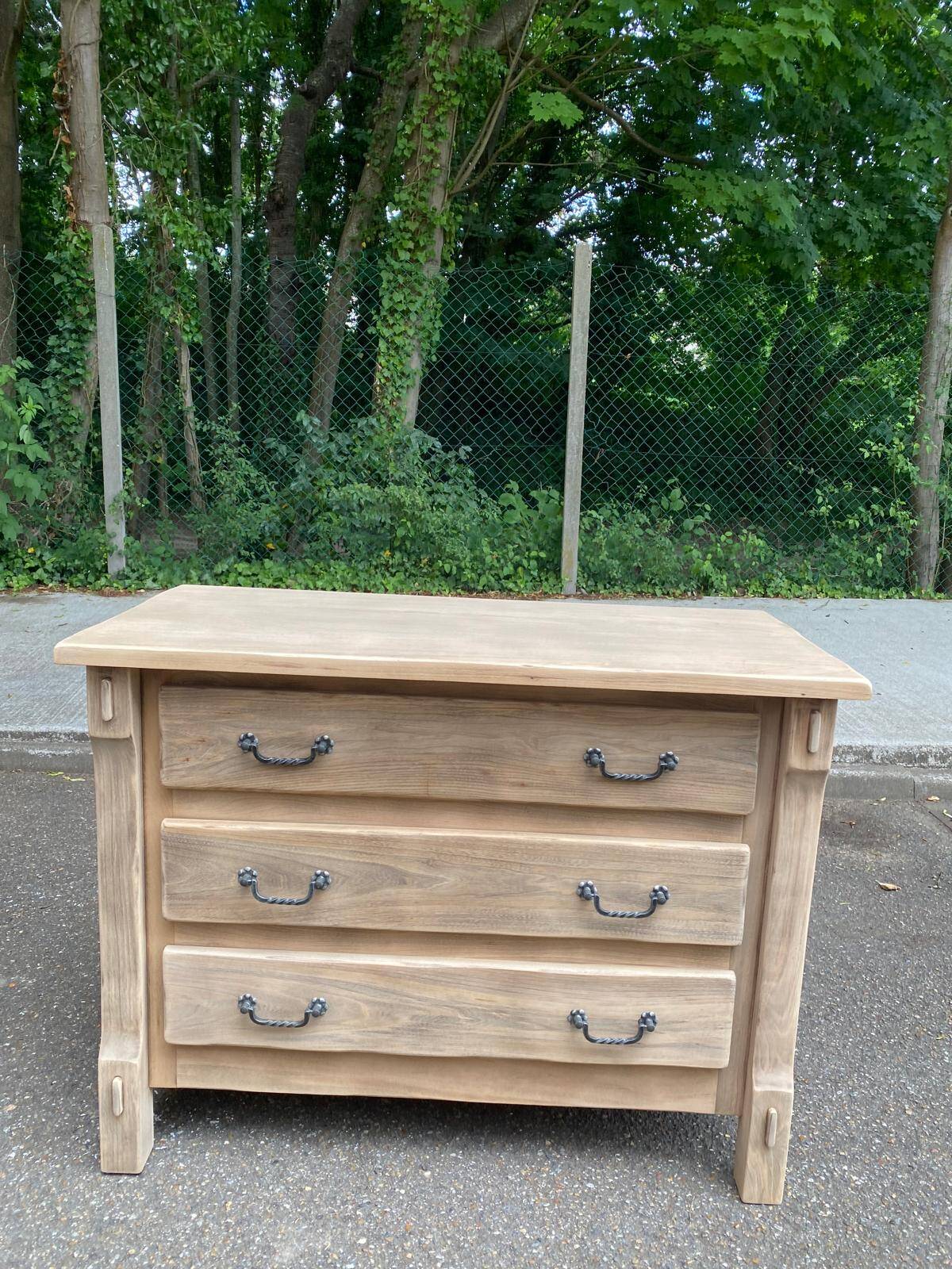 Renovated Acadie commode in solid hardwood from the 1970s.