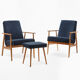 Paire de fauteuils FOX avec repose-pieds