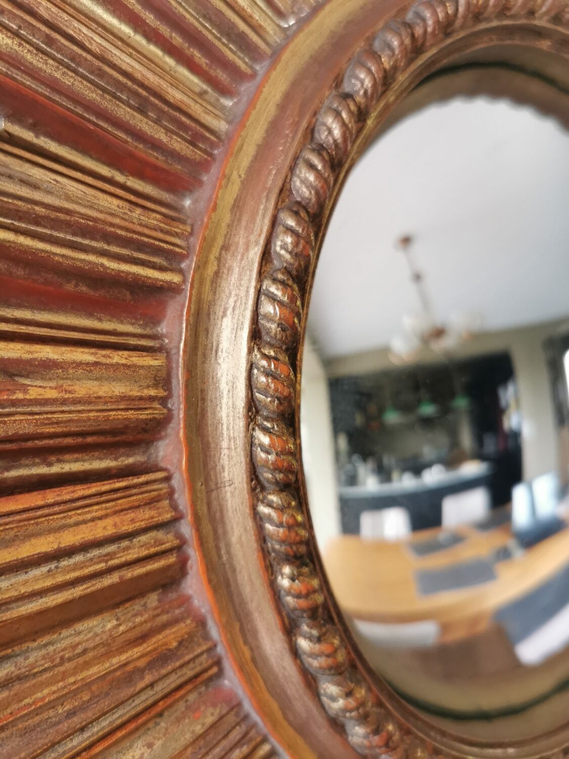 Vintage resin sun mirror, witch's eye