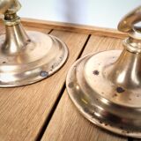 Golden brass candle holders
