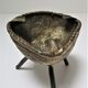 Brutalist ashtray sculptural tripod brass design 60s
