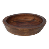 Large handcrafted solid wooden bowl in wabi wabi style, France ca. 1950