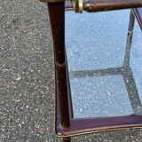 Vintage glass and rosewood Lacca style serving trolley