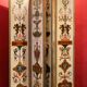 19th Century Italian Six-Panel Painted Wood Folding Screen in Gilt Bronze Frame