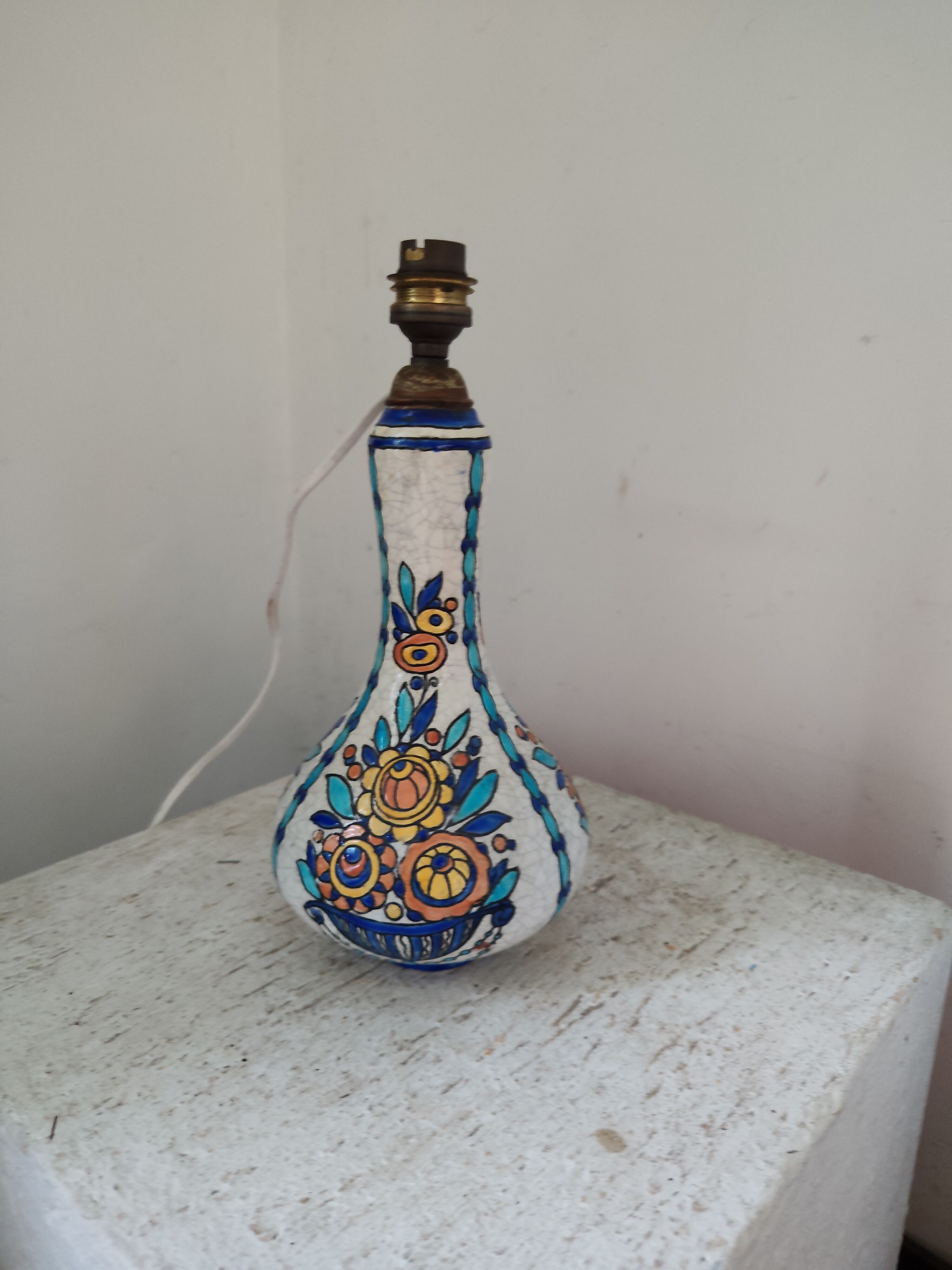 Art-deco lamp base Boch La Louvière Catteau