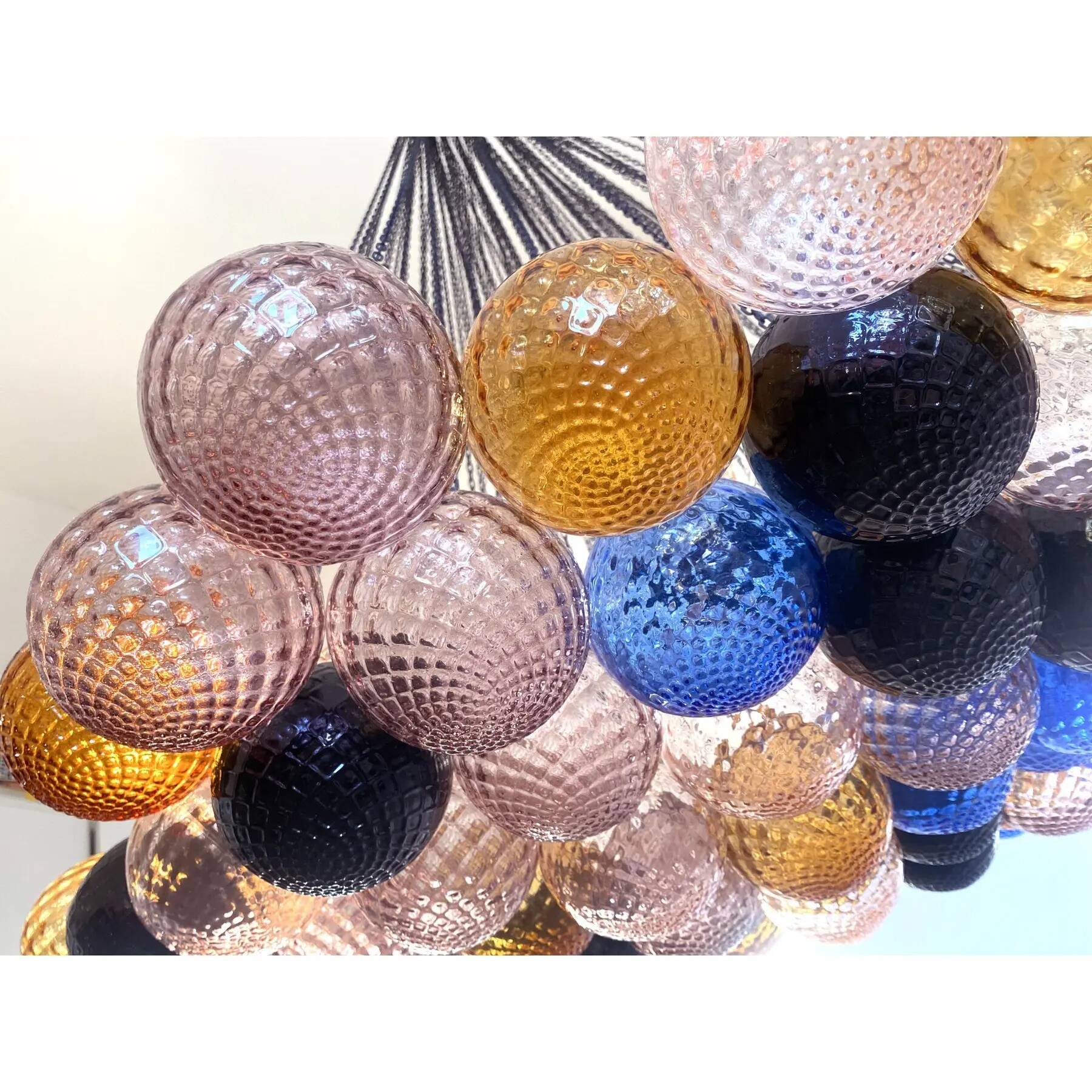 Scenographic Multicolor “Ballotton” Balls Murano Glass Chandelier