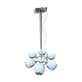 Suspension chrome, 8 spots "eye balls", space age, white
