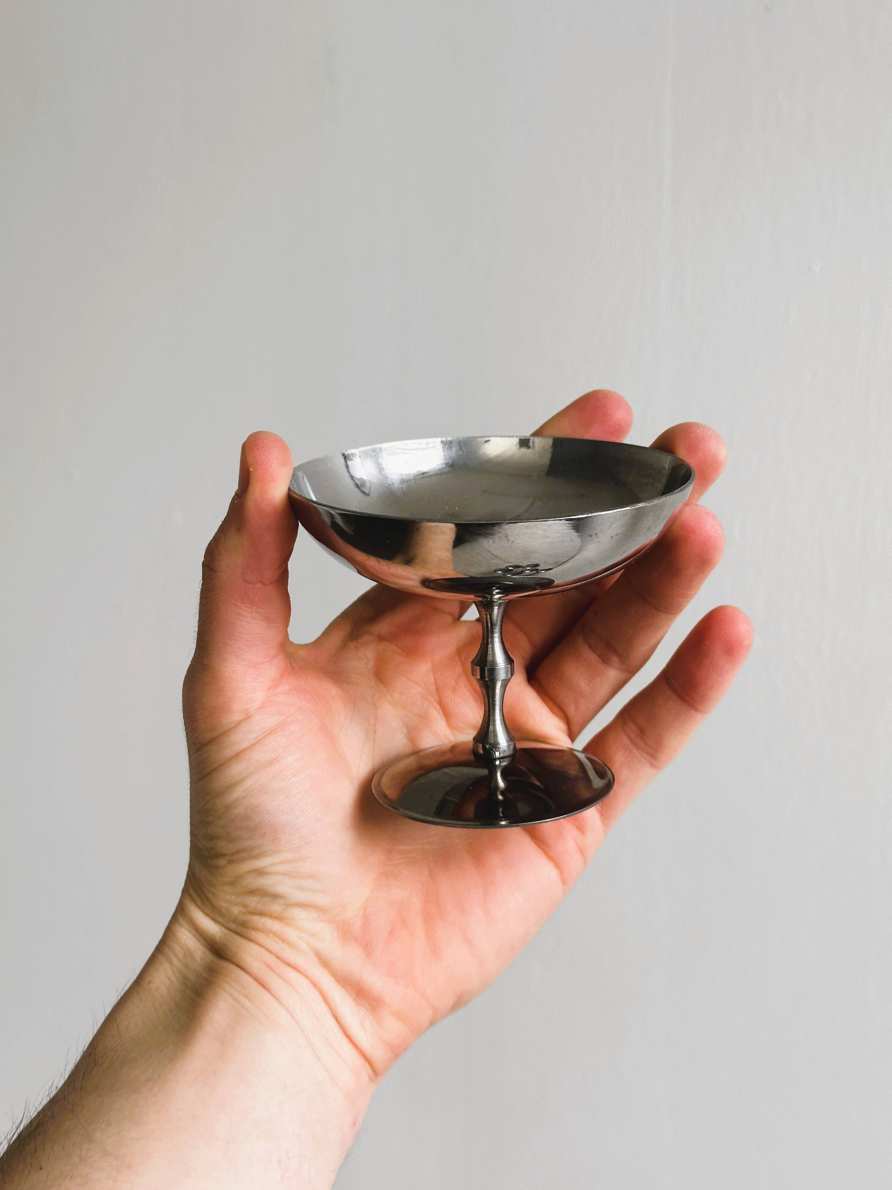 6 stainless steel footed bowls, Letang Remy style