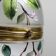 Antique 19th-20th century frosted enamelled glass and brass egg box