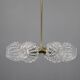 Mid-century Sputnik brass glass chandelier, 1970s Czechoslovakia