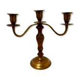 Wooden and brass chandelier