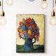 Small acrylic painting with a knife, bouquet of flowers.