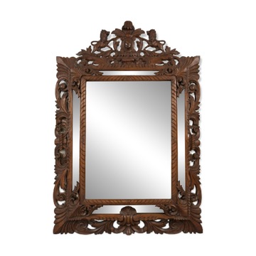 Antique mirror carved oak - Henri II style
