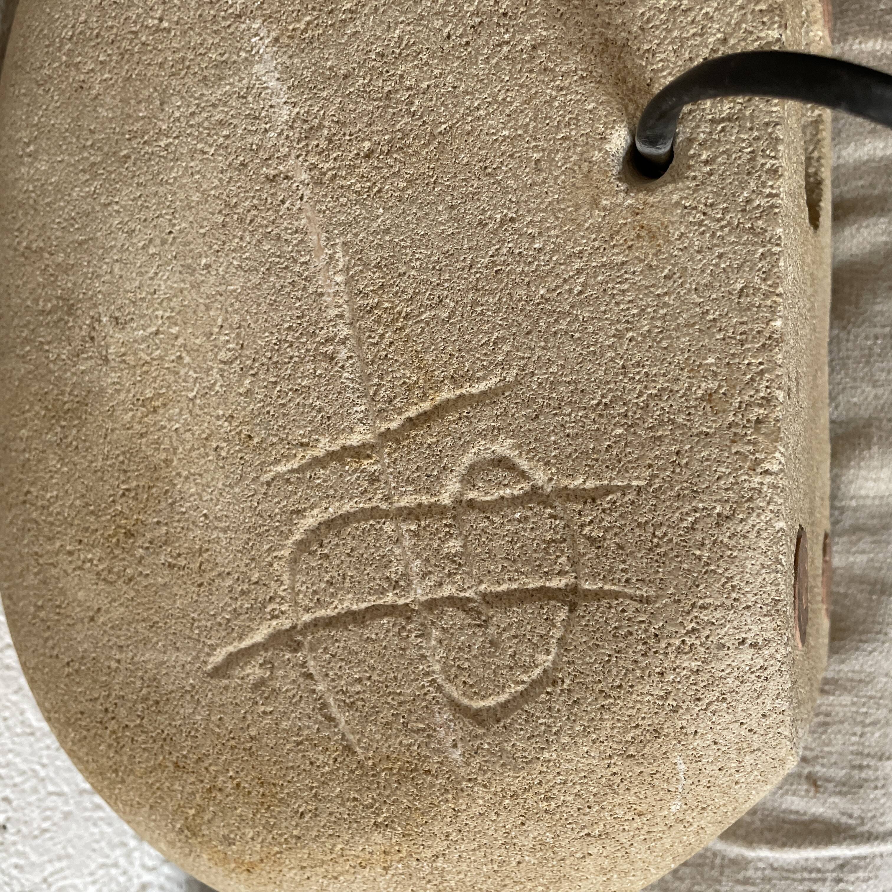 Arsene Galisson lamp in stone vintage design 1970