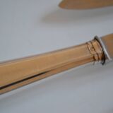 12 art deco silver metal dessert or cheese knives 20.5 cm AR monogram