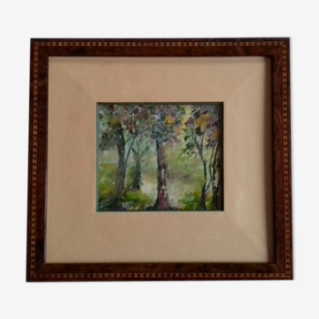 Tableau , aquarelle en forêt