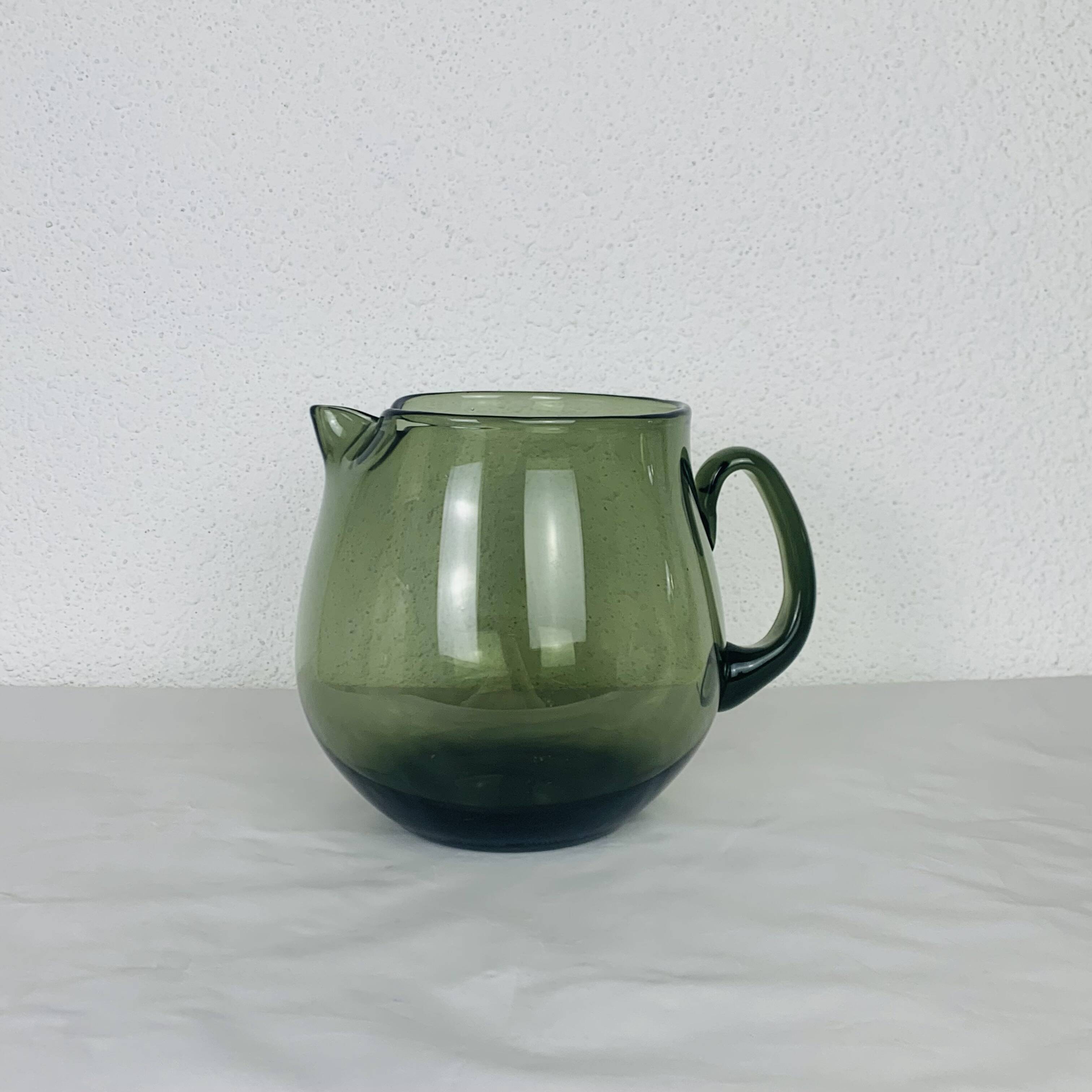Vintage 60s smoked glass pitcher