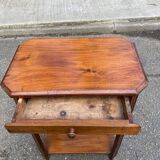 Étagère art déco 1960 en bois massif avec tiroir