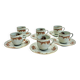 Service of 6 porcelain coffee cups Raynaud Limoges celadon green dragon